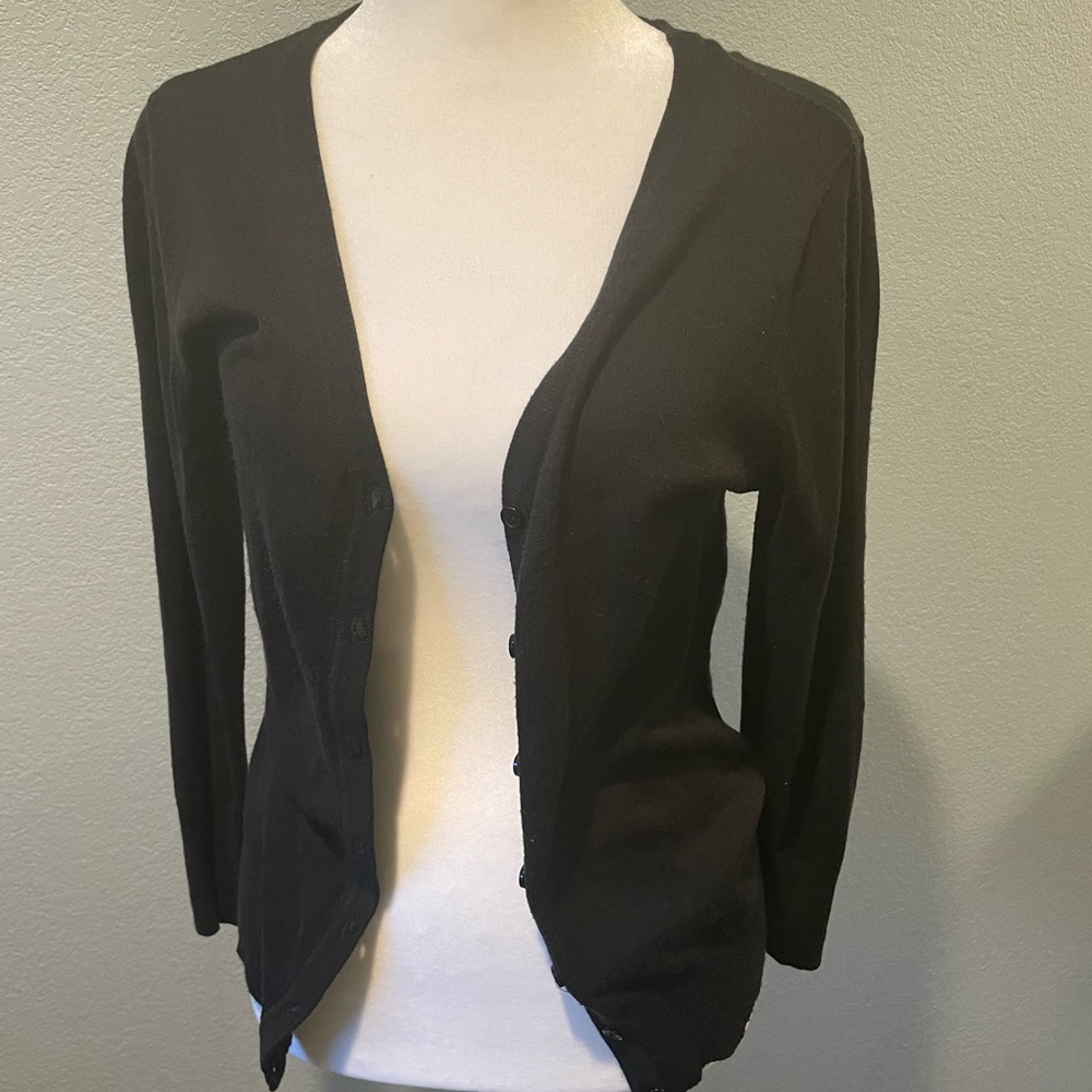 Love Culture Black Cardigan Sweater Open-Front V-Neck